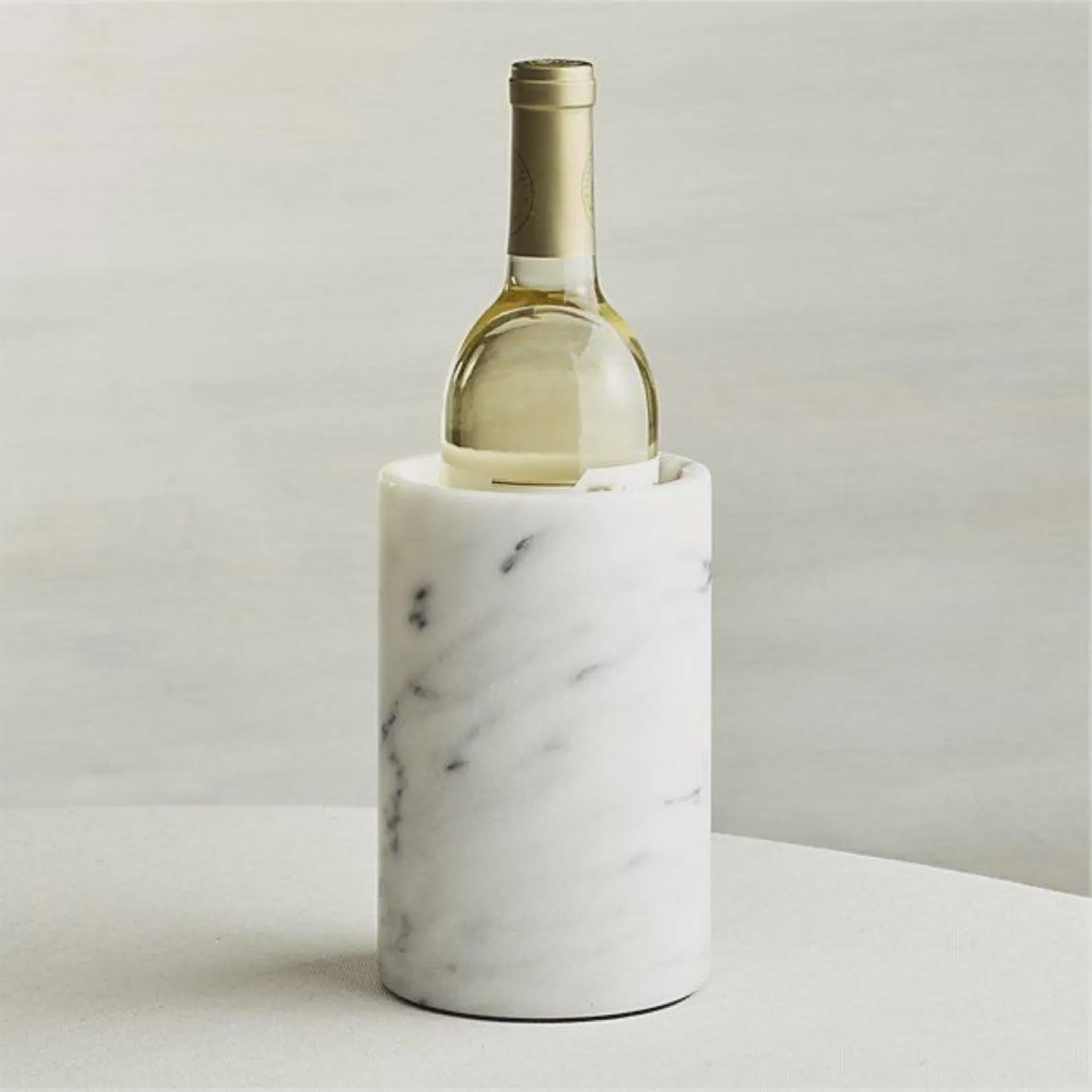 Handcrafted White Marble Wine Chiller – Luxury Stone Cooler for Home & Bar Decor - Image 2