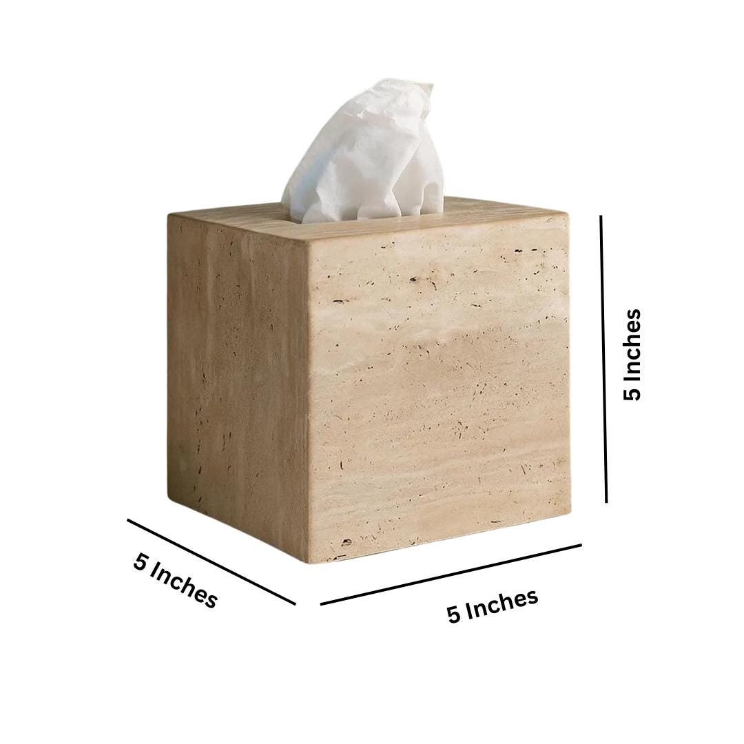 Elegant Travertine Tissue Box with Minimalist Design - Image 6