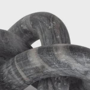 Black Marble Knot Sculpture – Modern Geometric Table Accent, Minimalist Home Decor - Image 4