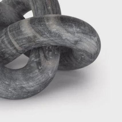 Black Marble Knot Sculpture – Modern Geometric Table Accent, Minimalist Home Decor - Image 5
