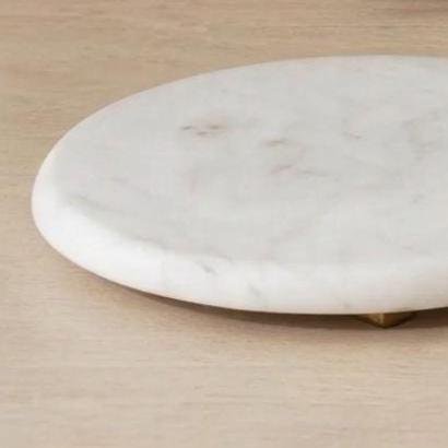 White Marble Chakla Belan with Stand – Indian Roti Rolling Board Set - Image 4
