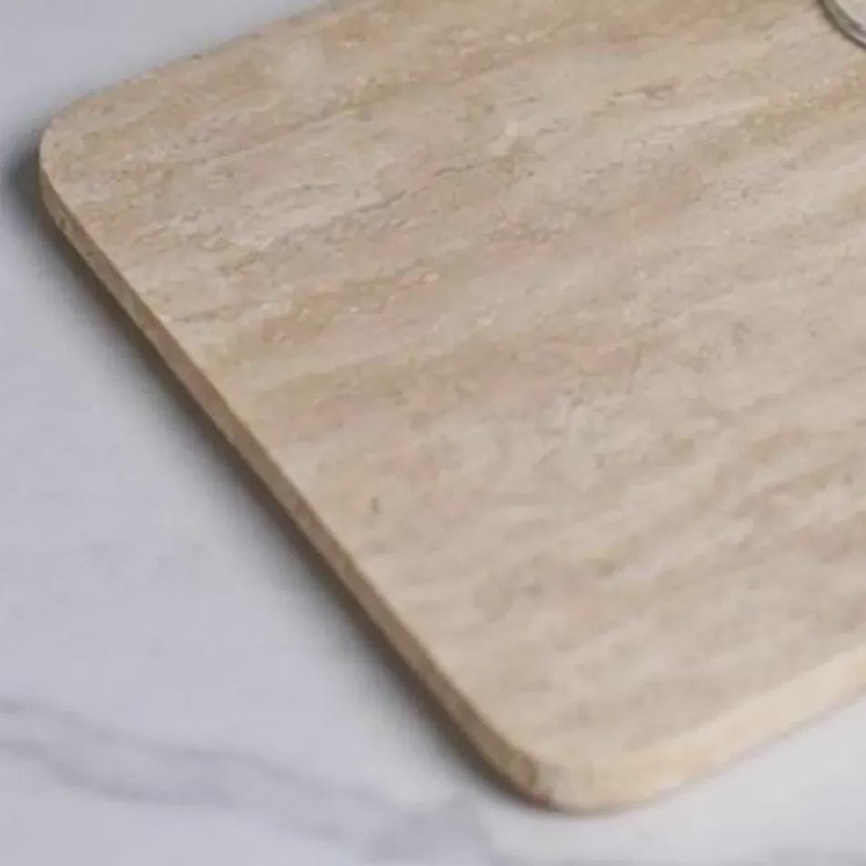 Natural Travertine Stone Tray, Beige Rectangular Riser, Minimalist Home Decor - Image 3