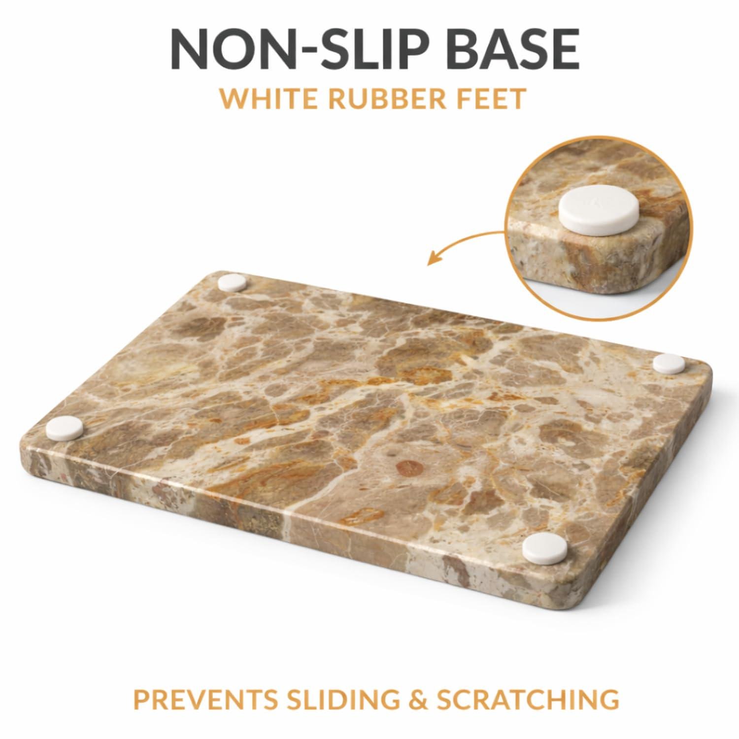 Beige Marble Pastry Board 12x8, Natural Stone Cutting Board, Cheese Platter - Image 2
