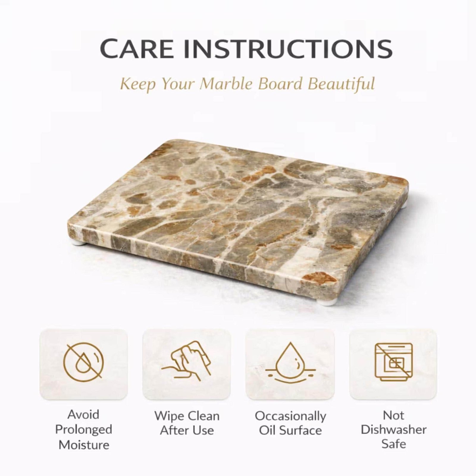 Beige Marble Pastry Board 12x8, Natural Stone Cutting Board, Cheese Platter - Image 4