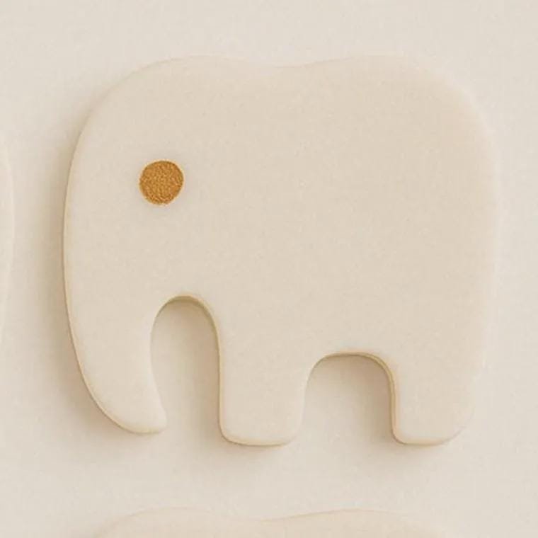 White Marble Elephant Coasters, Set of 4, Brass Inlay Table Decor - Image 3