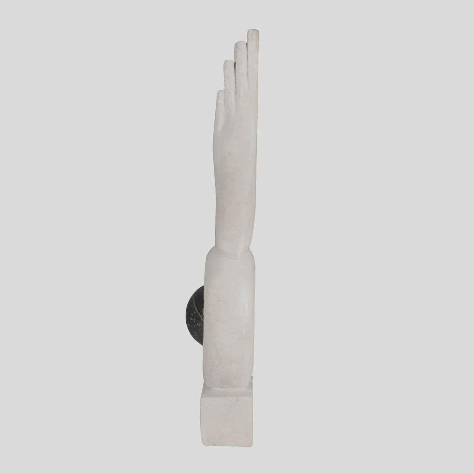 Hand-Carved Marble Praying Hands Sculpture, Natural Stone Altar Art Accent - Image 3