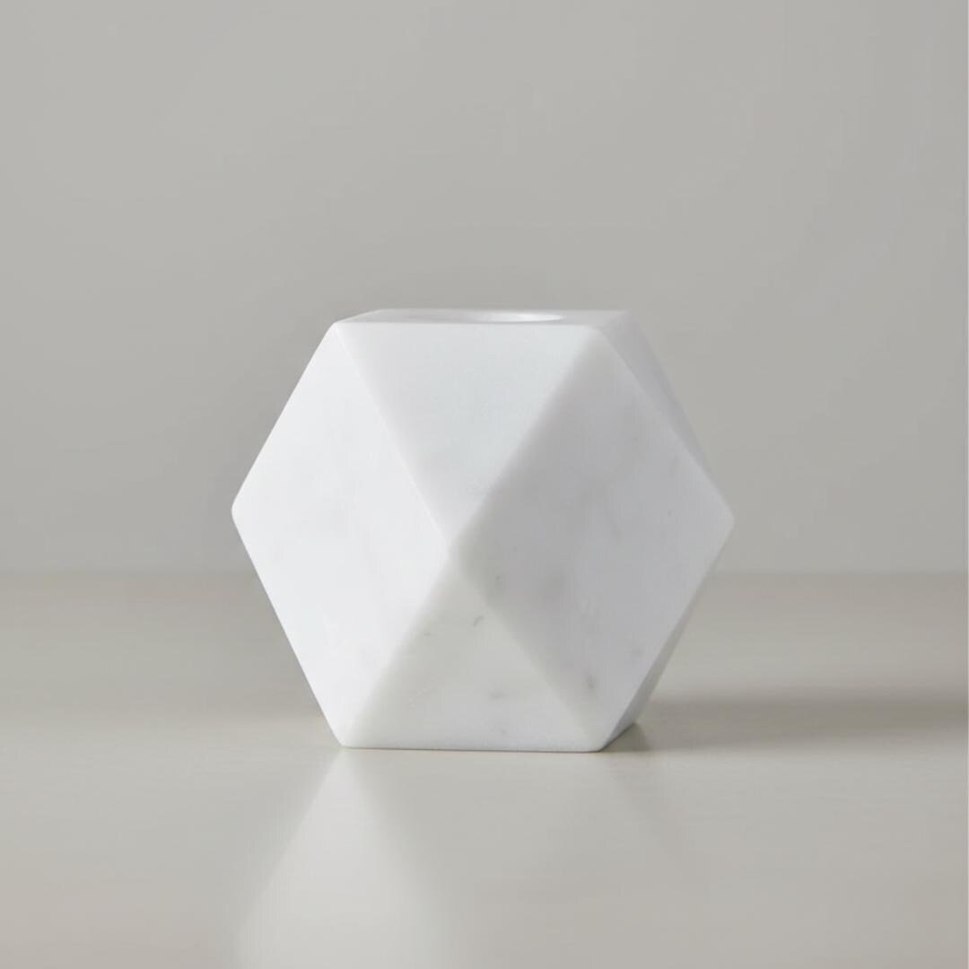 Geometric Marble Candle Holder: Faceted Stone Tea Light Vase – Minimalist Decor - Image 4