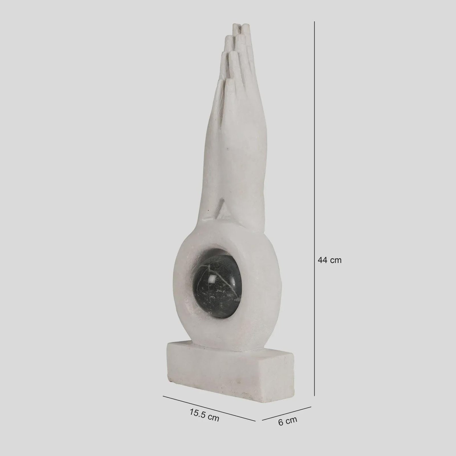 Hand-Carved Marble Praying Hands Sculpture, Natural Stone Altar Art Accent - Image 5