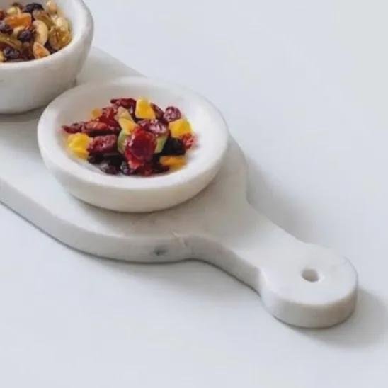 Marble Serving Board with 3 Dip Bowls – Modern Appetizer Platter, Charcuterie Tray - Image 4