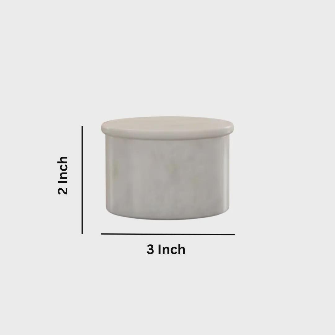White Marble Salt Box with Lid – Modern Minimalist Spice Cellar (3x2 Inch) - Image 5