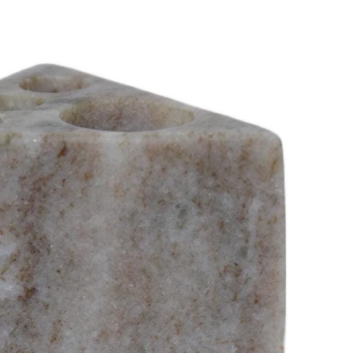 Natural Marble Triangular Pen Holder, Minimalist Stone Desk Organizer, Makeup Brush Stand - Image 4