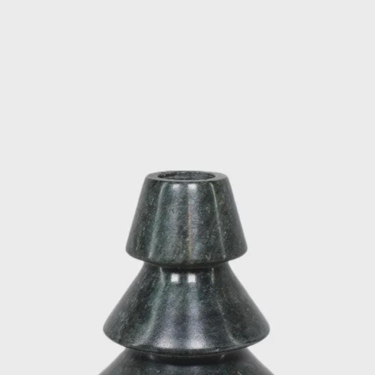 Green Marble Tree Taper Candle Holder – Hand-Carved Natural Stone Stand - Image 4