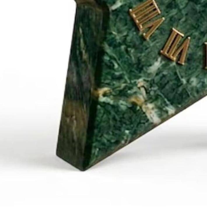 Handmade Green Marble Star Clock Heavy Desktop Tabletop Timepiece Decor - Image 5