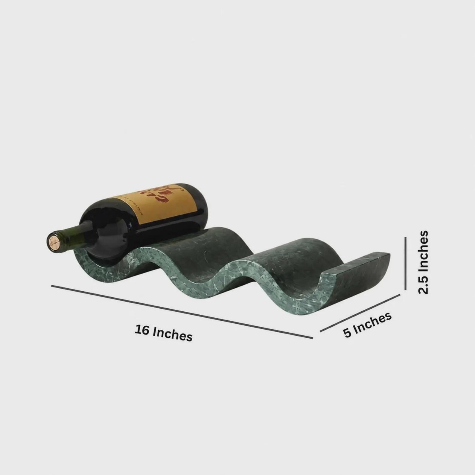 Handcrafted Green Marble Wine Rack, Sculptural Bottle Holder, Modern Bar Decor - Image 5