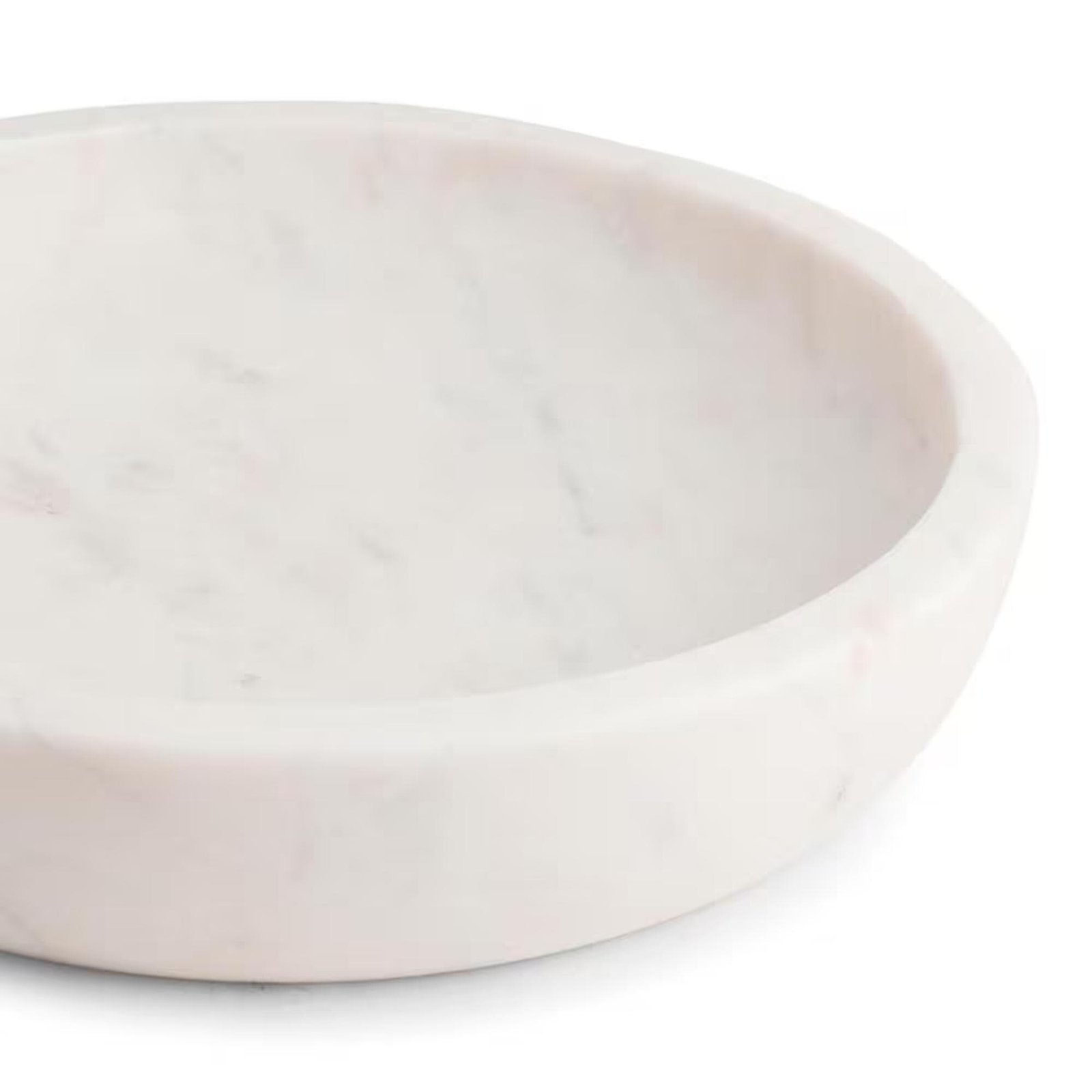 Handcrafted White Marble Soapstone Bowl: Modern Centerpiece, Fruit Tray (26cm) - Image 6