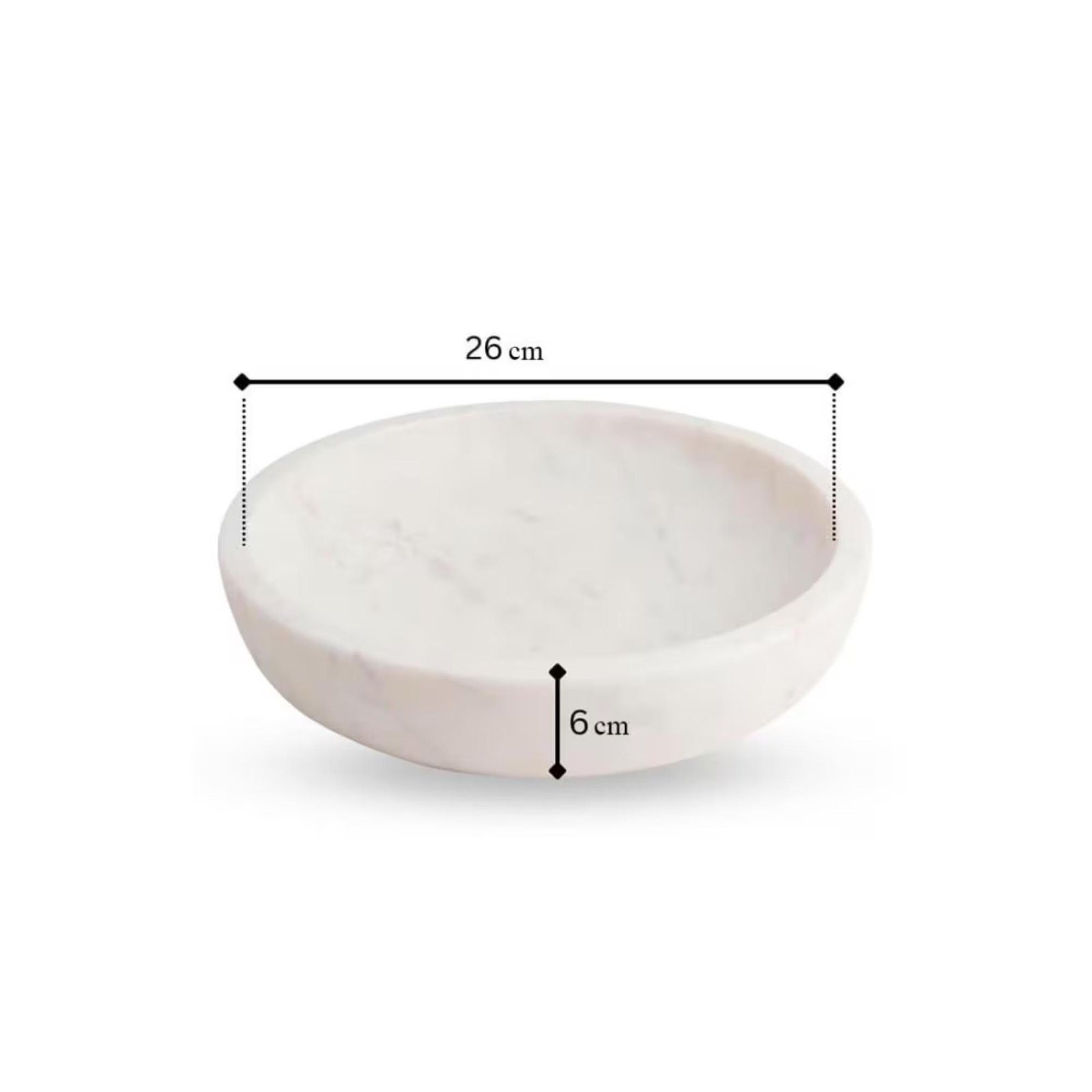 Handcrafted White Marble Soapstone Bowl: Modern Centerpiece, Fruit Tray (26cm) - Image 7