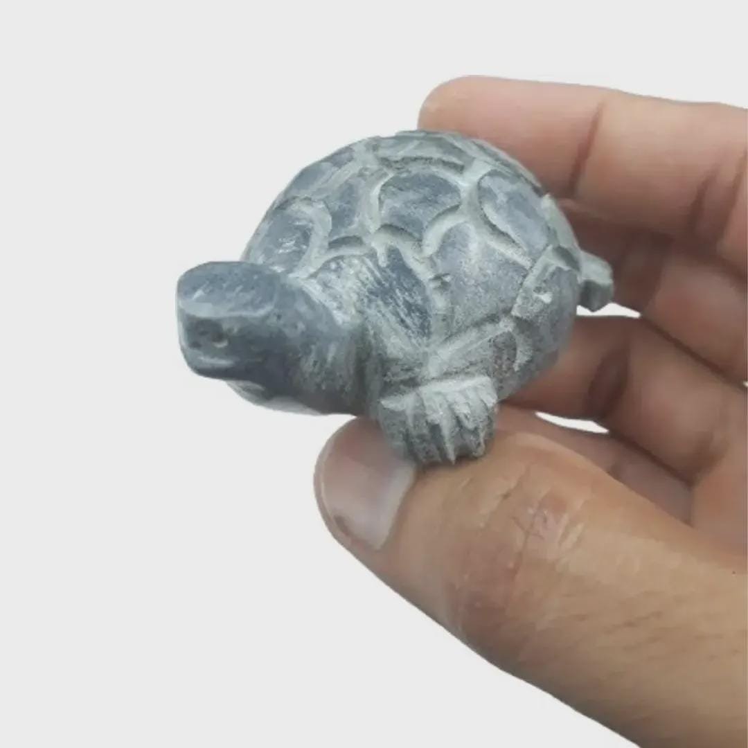Marble Plate with Soapstone Turtle Figurine: Vastu Feng Shui Wealth Decor (4.5" Plate) - Image 4